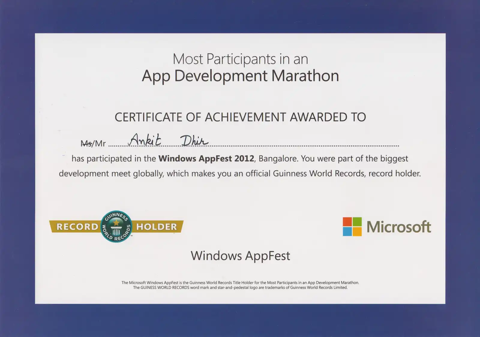 Guinness World Record, 2012